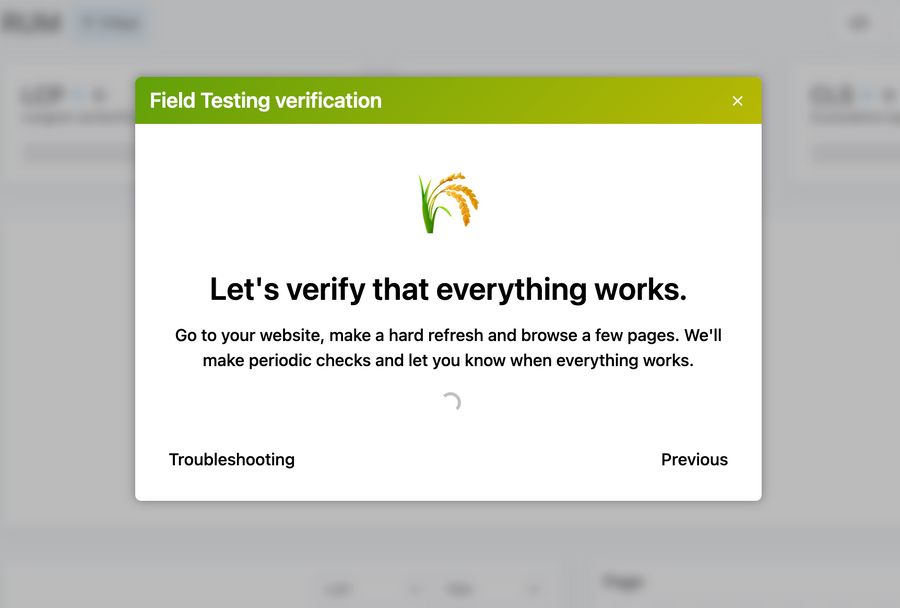 Field Testing verification