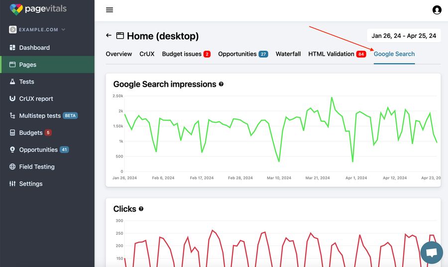 Google Search Console integration